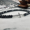 Armbånd Nikki hematite - Sterling silver kors