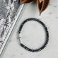 Armbånd Nikki hematite - Sterling silver kors - VIAMAJA.DK