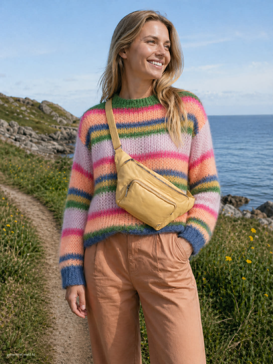 Strik multi striped jumper - Orange Multi