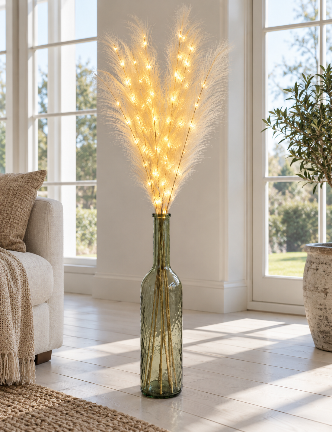 Pampas med led lys - 5 stk
