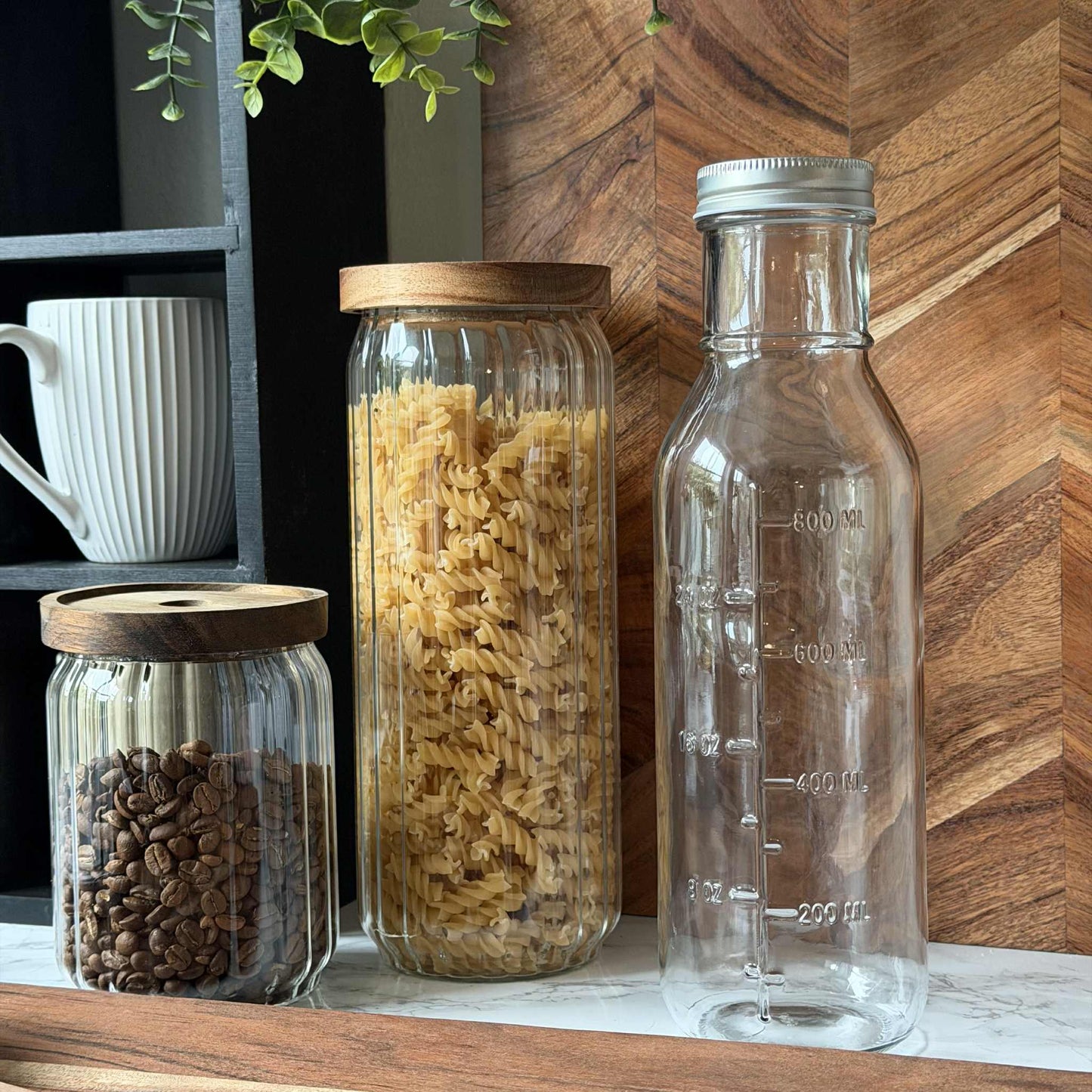 Glasflaske med Måleenheder - 1000 ml