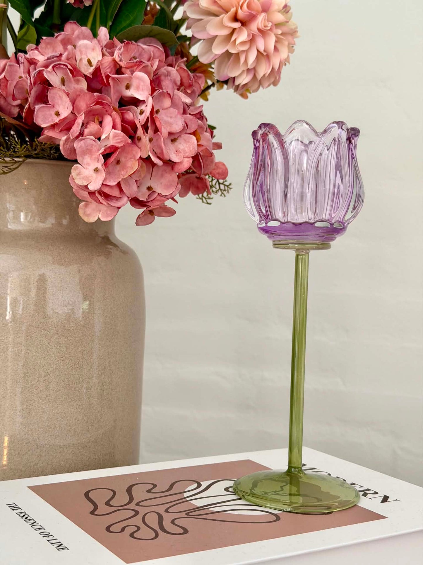Lysestager Tulipan - Lilla