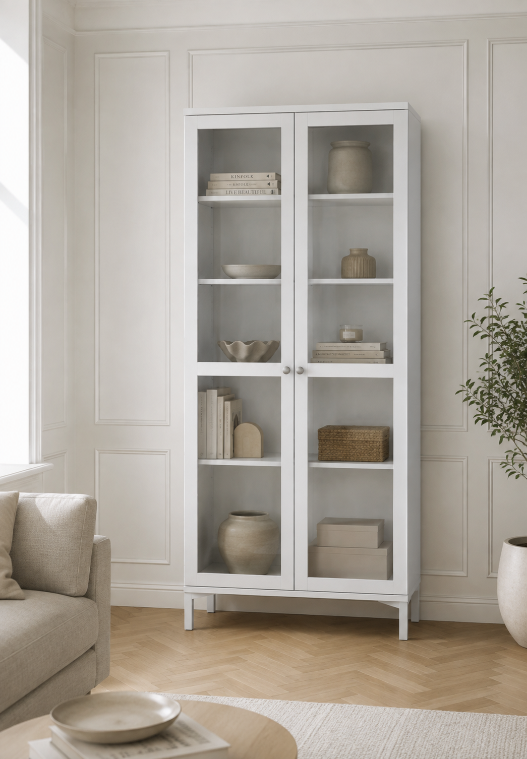 Vitrineskab Classy white
