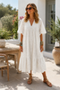 Kjole Helma white embroidery