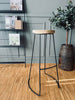 Barstol i teak og jern - H 79cm