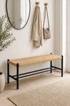 Bænk bøg Sort / natur - 120 cm