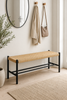Bænk bøg Sort / natur - 120 cm