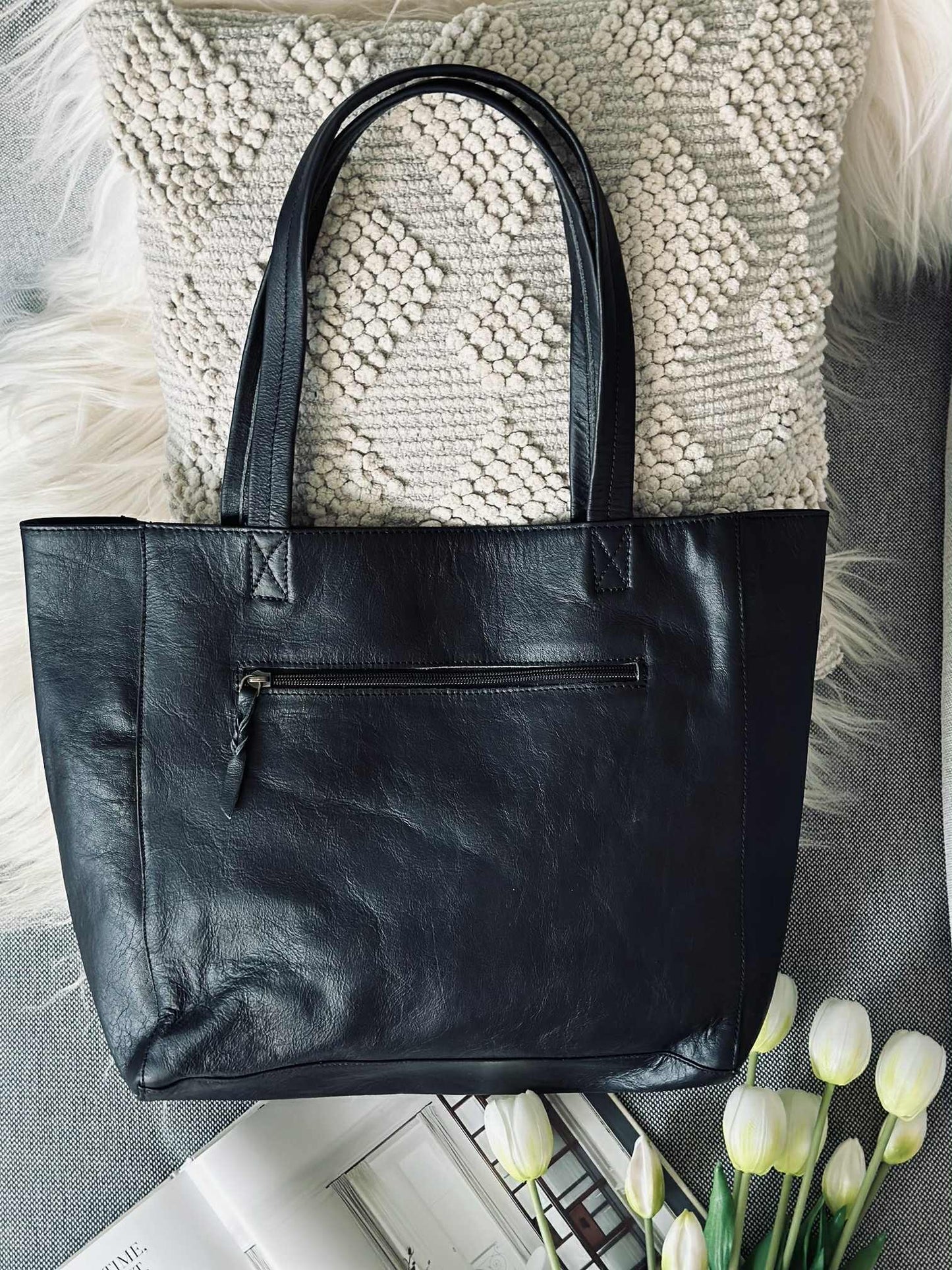 Shopper Anna - Black leather