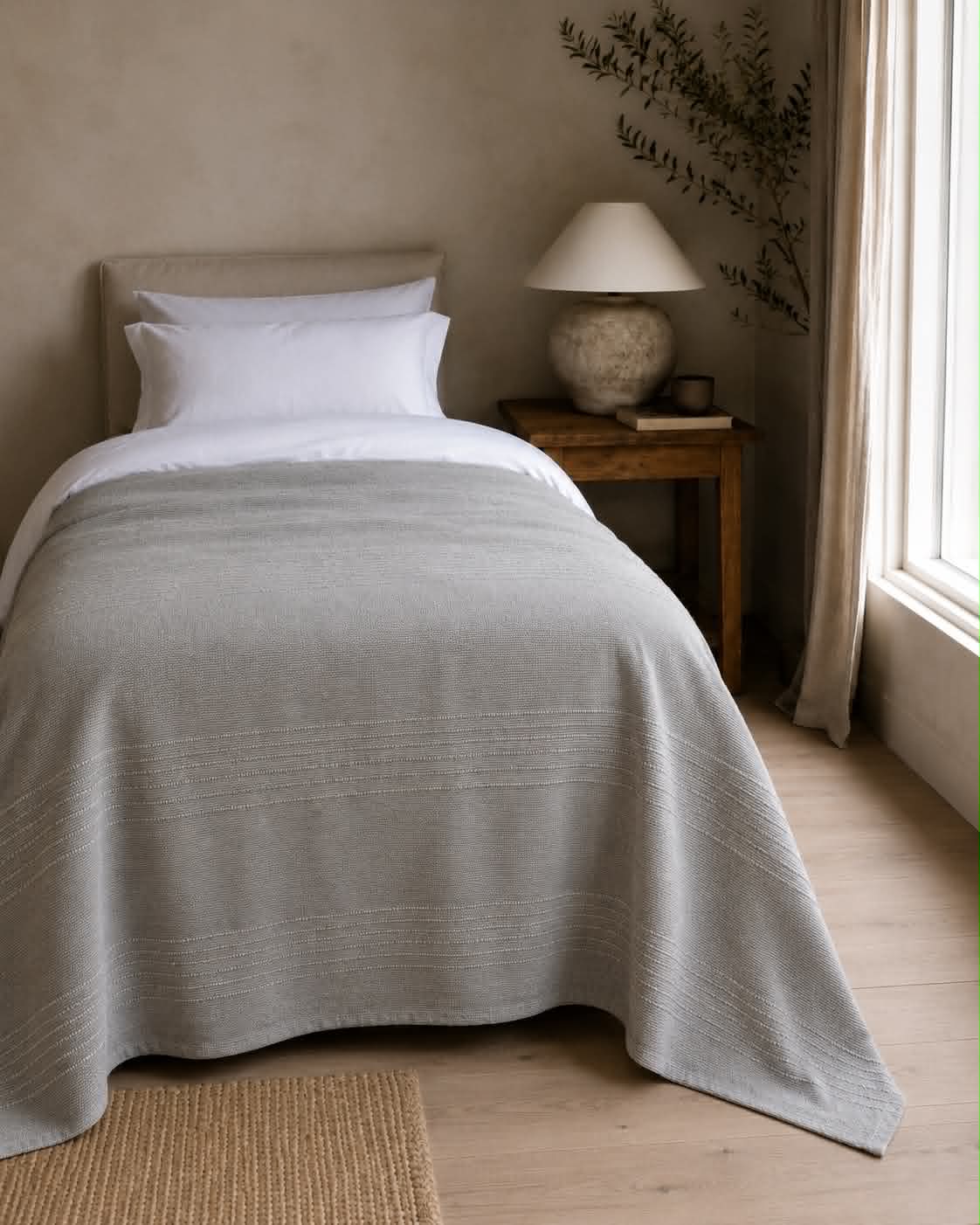 Sengetæppe Taupe 150 x 220