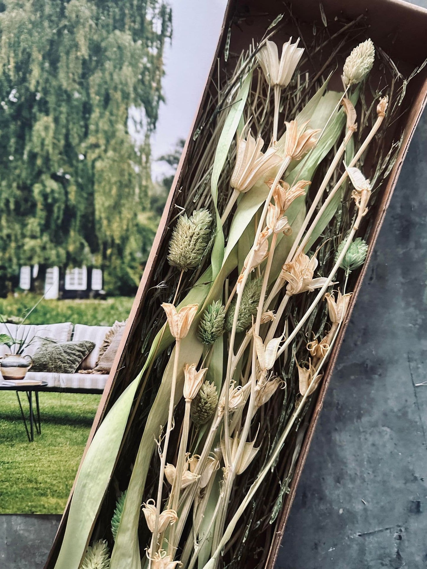 Blomster mix kasser - Natur lime - VIAMAJA.DK