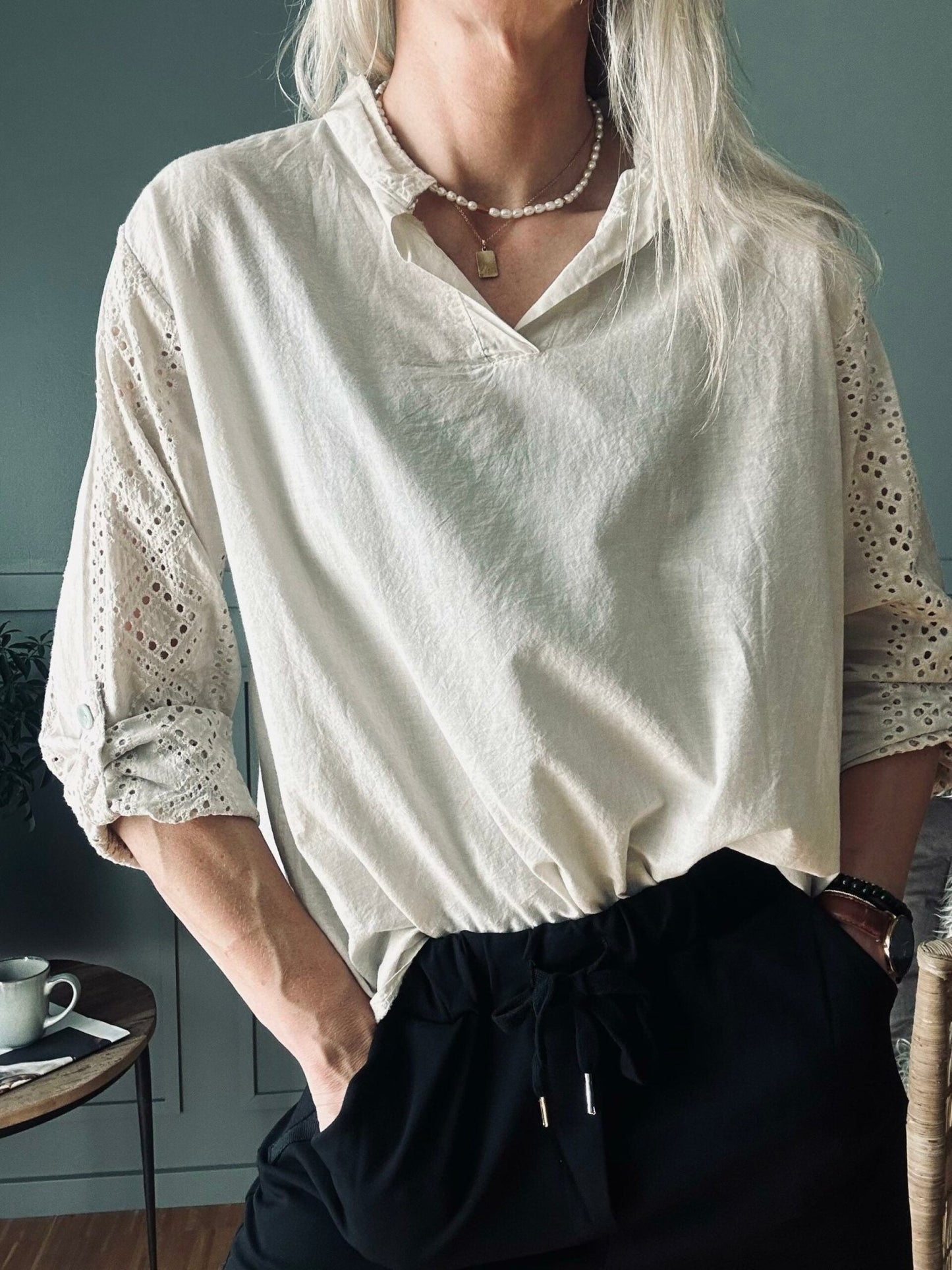 Bluse – Beige Cold Wash - VIAMAJA.DK