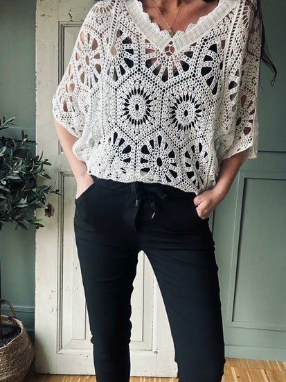 Bluse bohème strik - VIAMAJA.DK