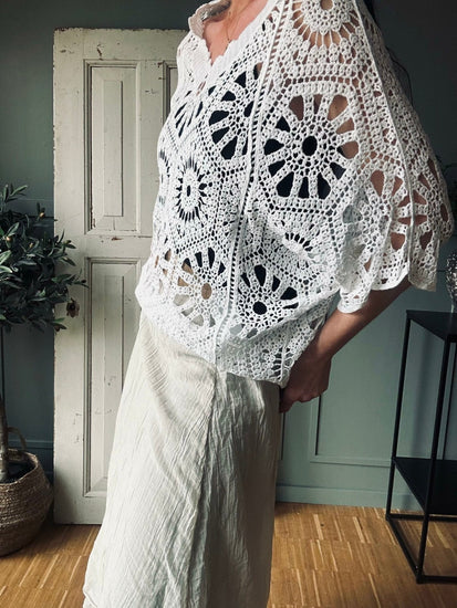 Bluse bohème strik - VIAMAJA.DK