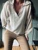 Bluse i vaflet bomuld – Beige