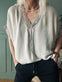 Bluse med blonde – Beige oversize - VIAMAJA.DK