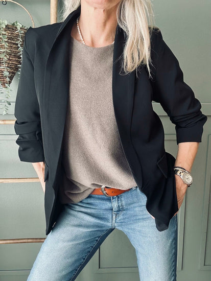 Bluse Sia Taupe – Oversize - VIAMAJA.DK