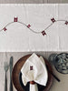 Bordløber med flag - Hvid hørmix 35x160cm