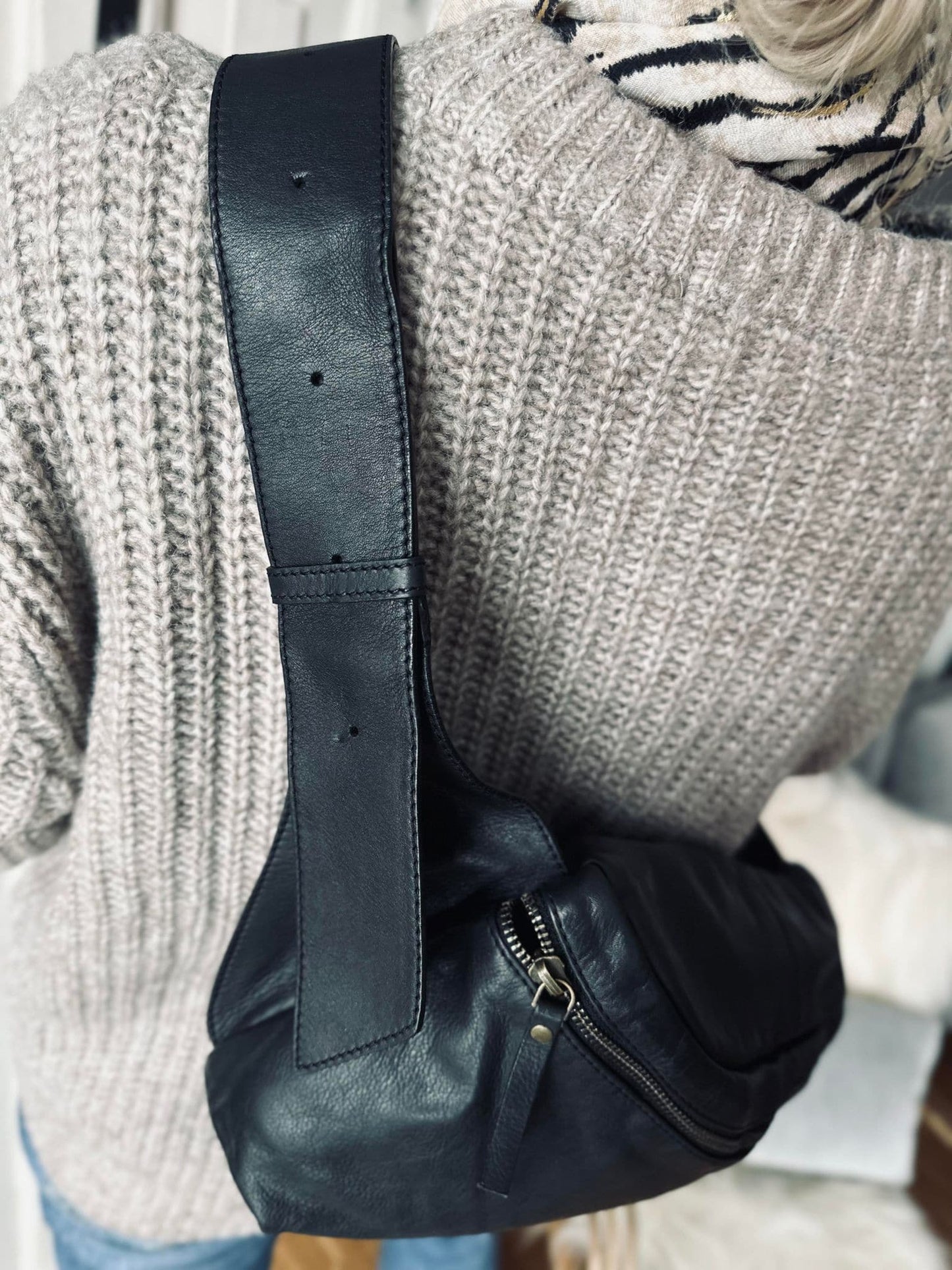Bumbag Big Leather - Black - VIAMAJA.DK