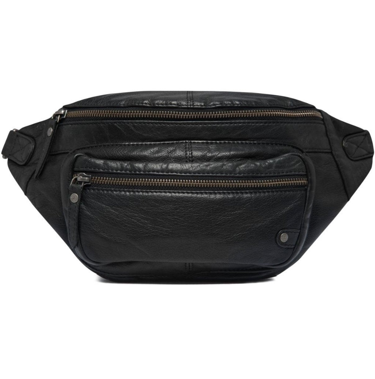 Bumbag Biker black wash leather - VIAMAJA.DK