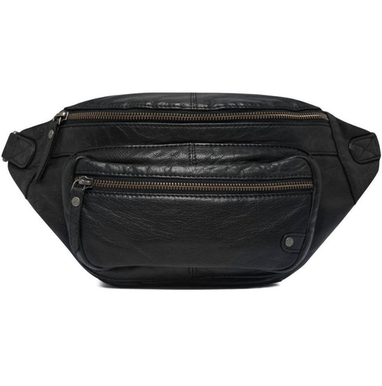 Bumbag Biker black wash leather - VIAMAJA.DK