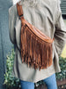 Bumbag COW Cognac med frynser