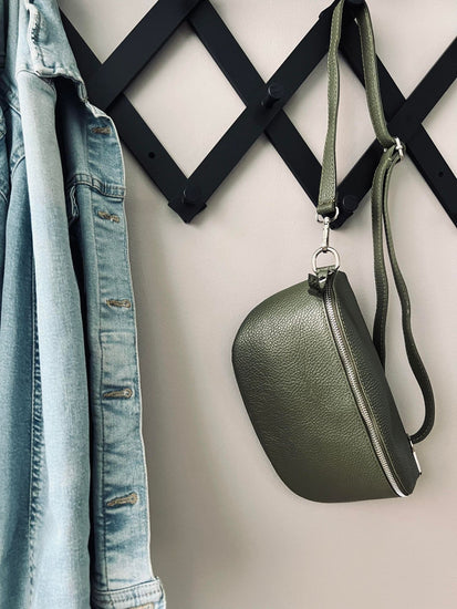 Bumbag Kaki leather - VIAMAJA.DK