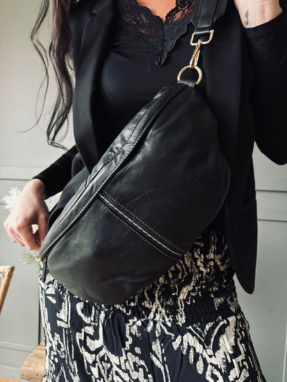 Bumbag m. kontrast – XL Black - VIAMAJA.DK