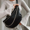 Bumbag Trendy black leather