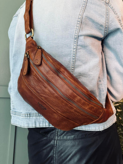 Bumbag washed cow – Cognac - VIAMAJA.DK