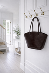 Shopper croco i skind - Brown