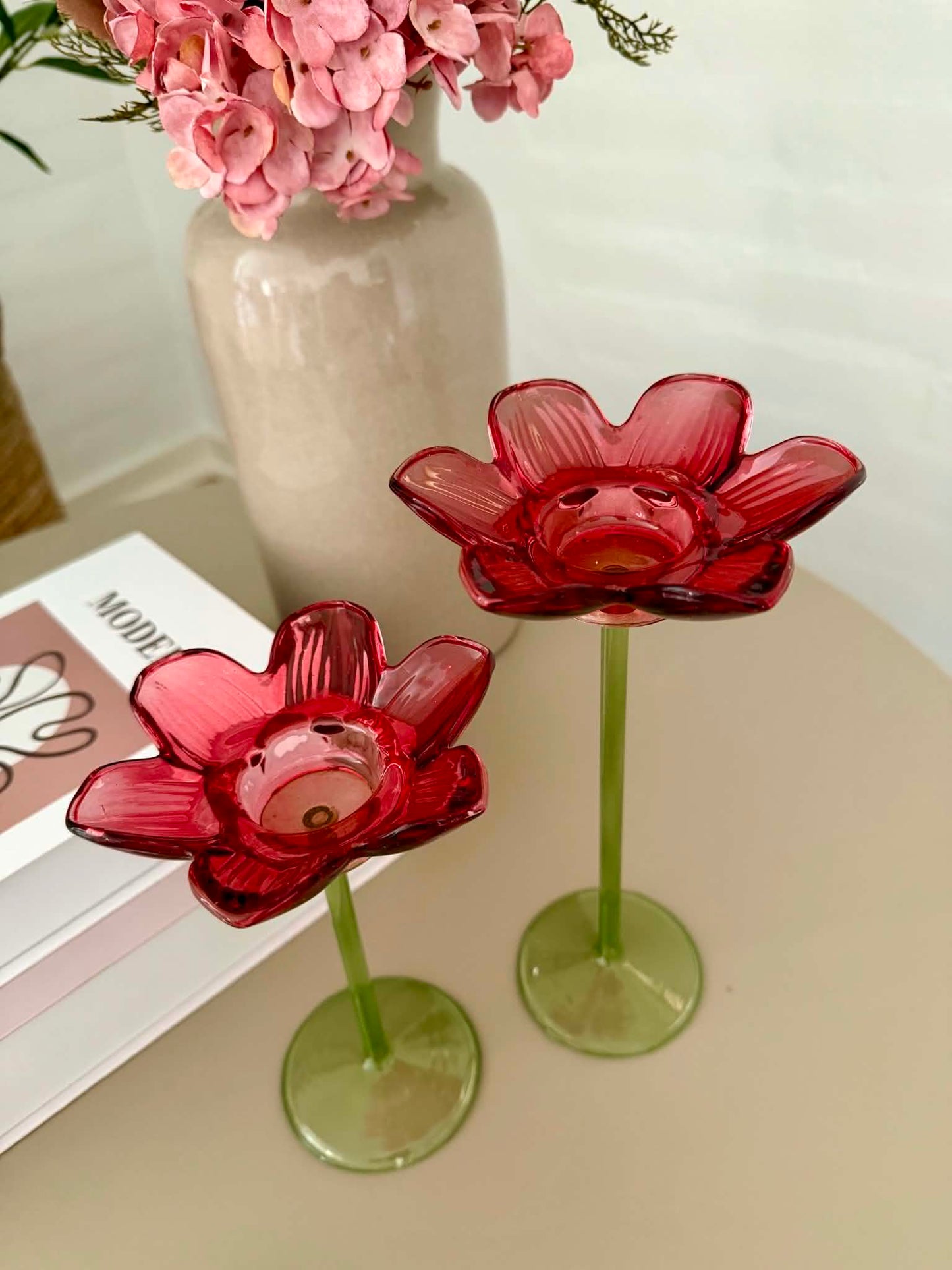 Lysestage blomst - Rød