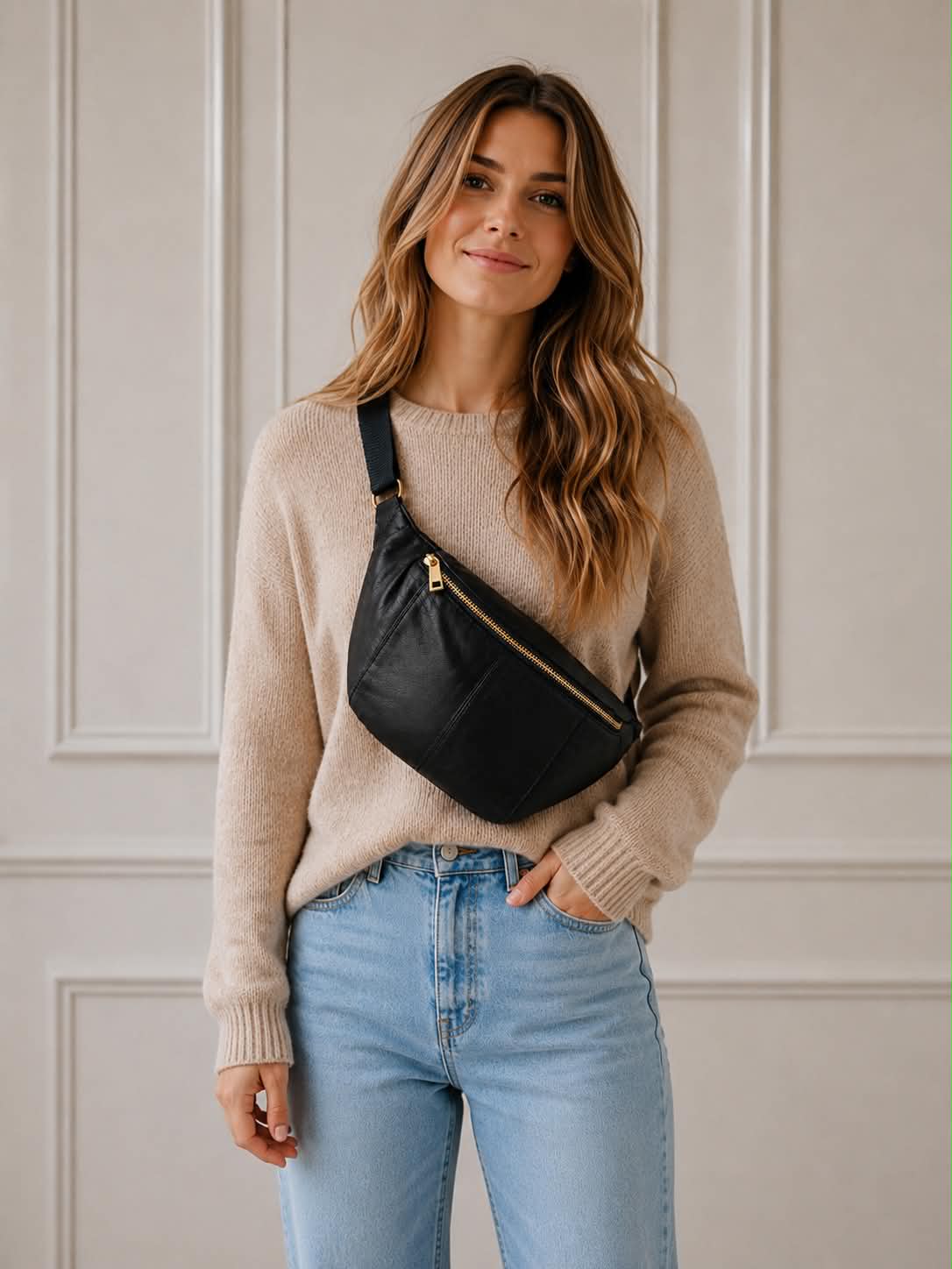 Bumbag JUNE -  Black / Gold