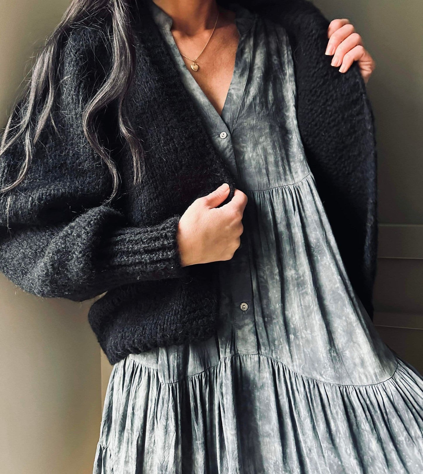 Cardigan Black Mohair mix - VIAMAJA.DK