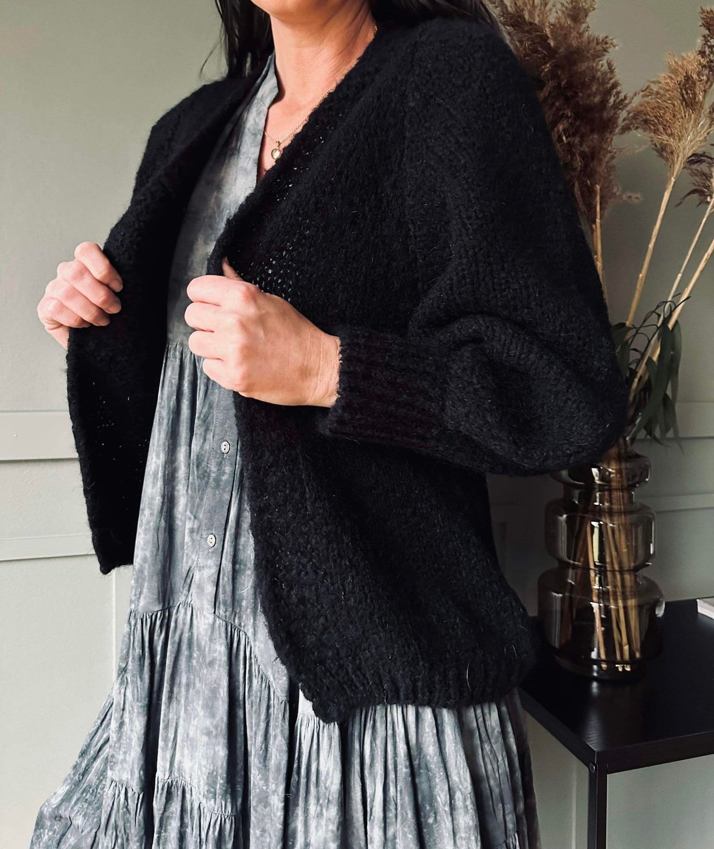 Cardigan Black Mohair mix - VIAMAJA.DK