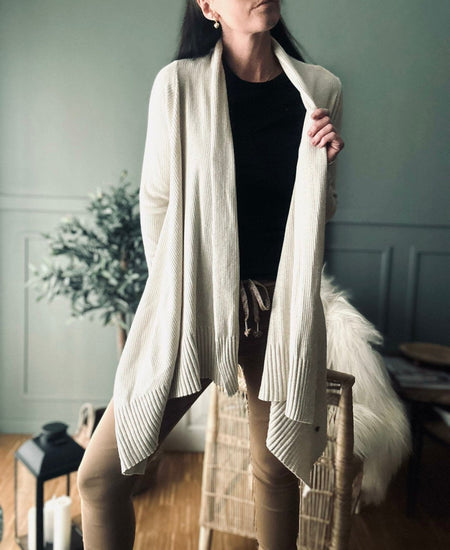 Cardigan Long style – Beige - VIAMAJA.DK