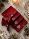 Mundservietter Rød Jul - 4 stk