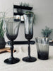 Champagneglas - Røgfarvet med guldkant