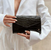 Clutch Croco Black leather