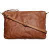 Clutch i vasket skind – cognac