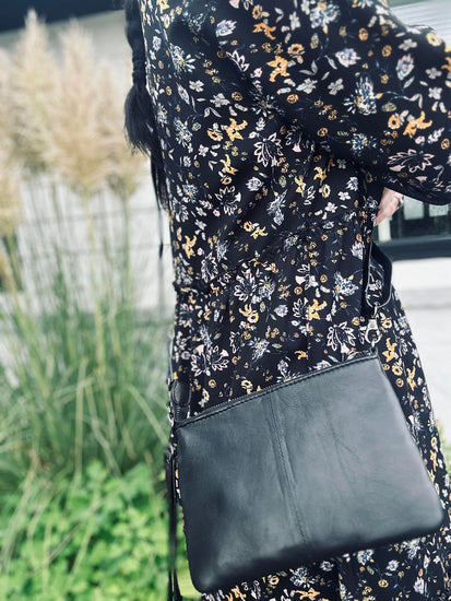 Clutch leather - Black - VIAMAJA.DK