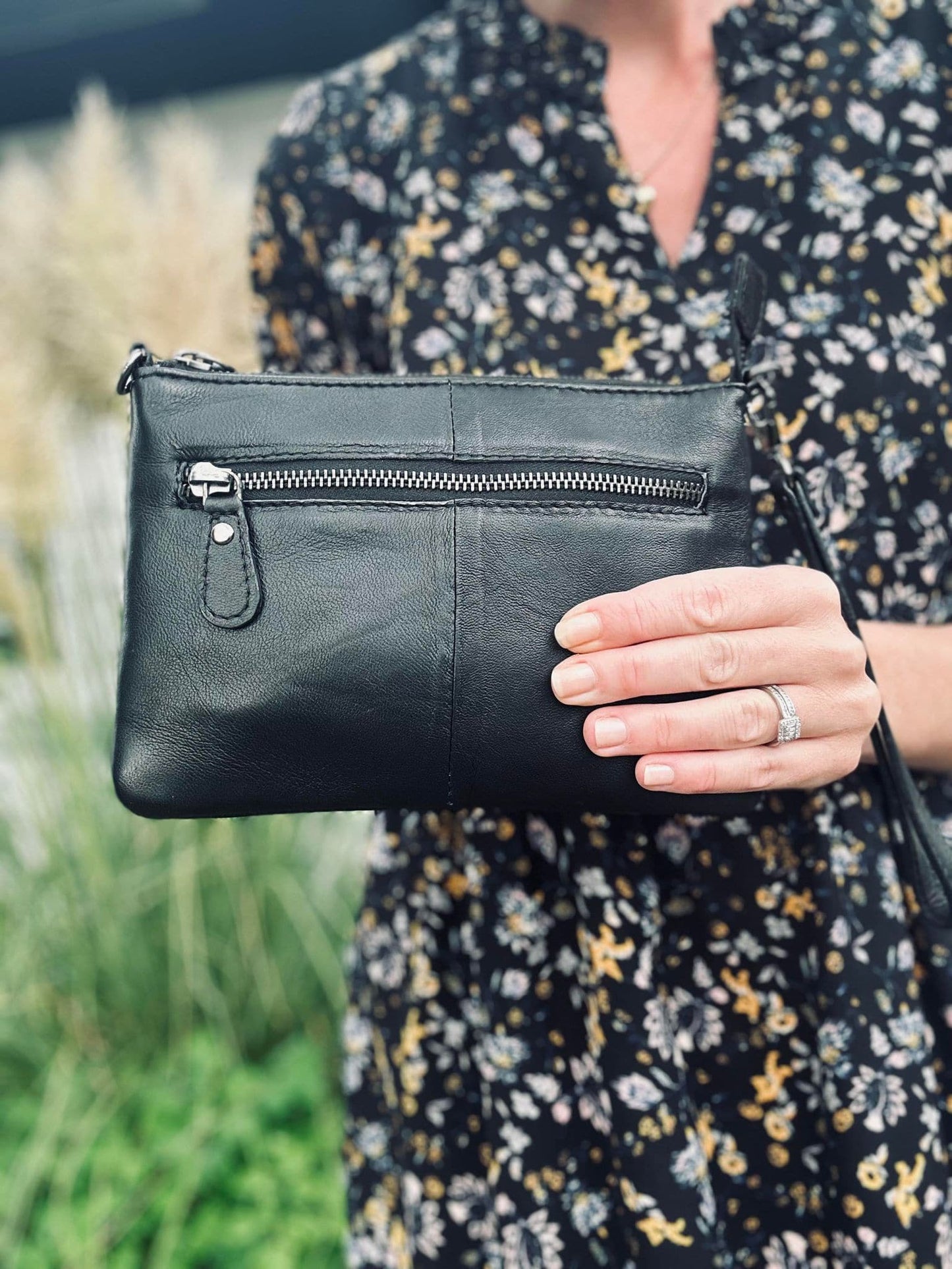 Clutch leather - Black - VIAMAJA.DK