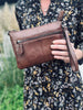 Clutch leather - Dark cognac