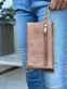 Clutch / skindtaske Dark sand - VIAMAJA.DK