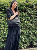 Cool læder skuldertaske i vintage look - Black