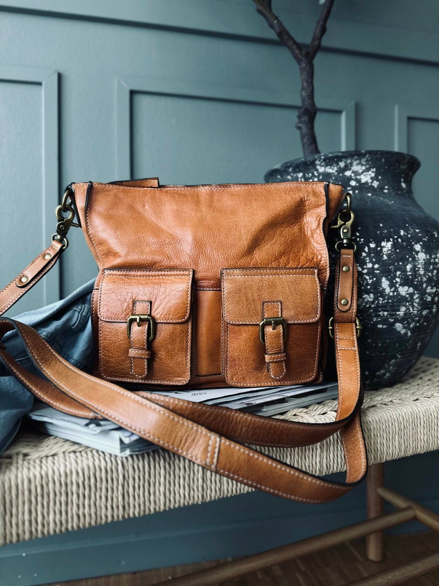 Crossbody Alma Cognac - VIAMAJA.DK