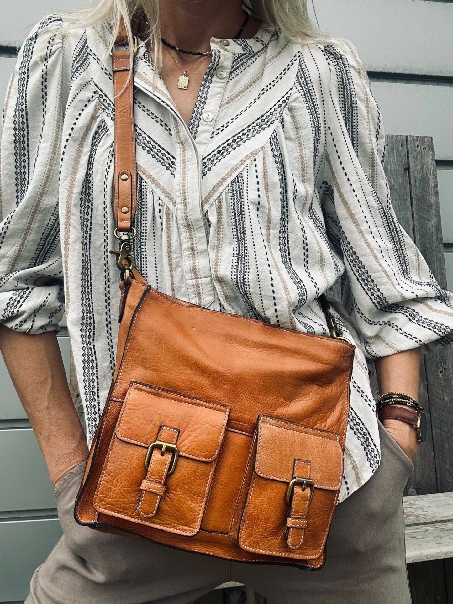 Crossbody Alma Cognac - VIAMAJA.DK