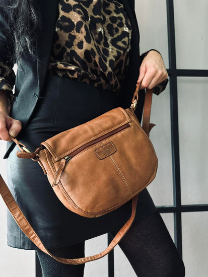 Crossbody Emily Raw Boheme – Cognac - VIAMAJA