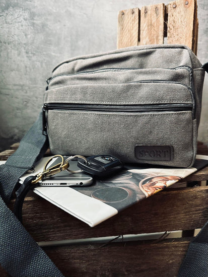Crossbody Kanvas grå unisex - VIAMAJA.DK