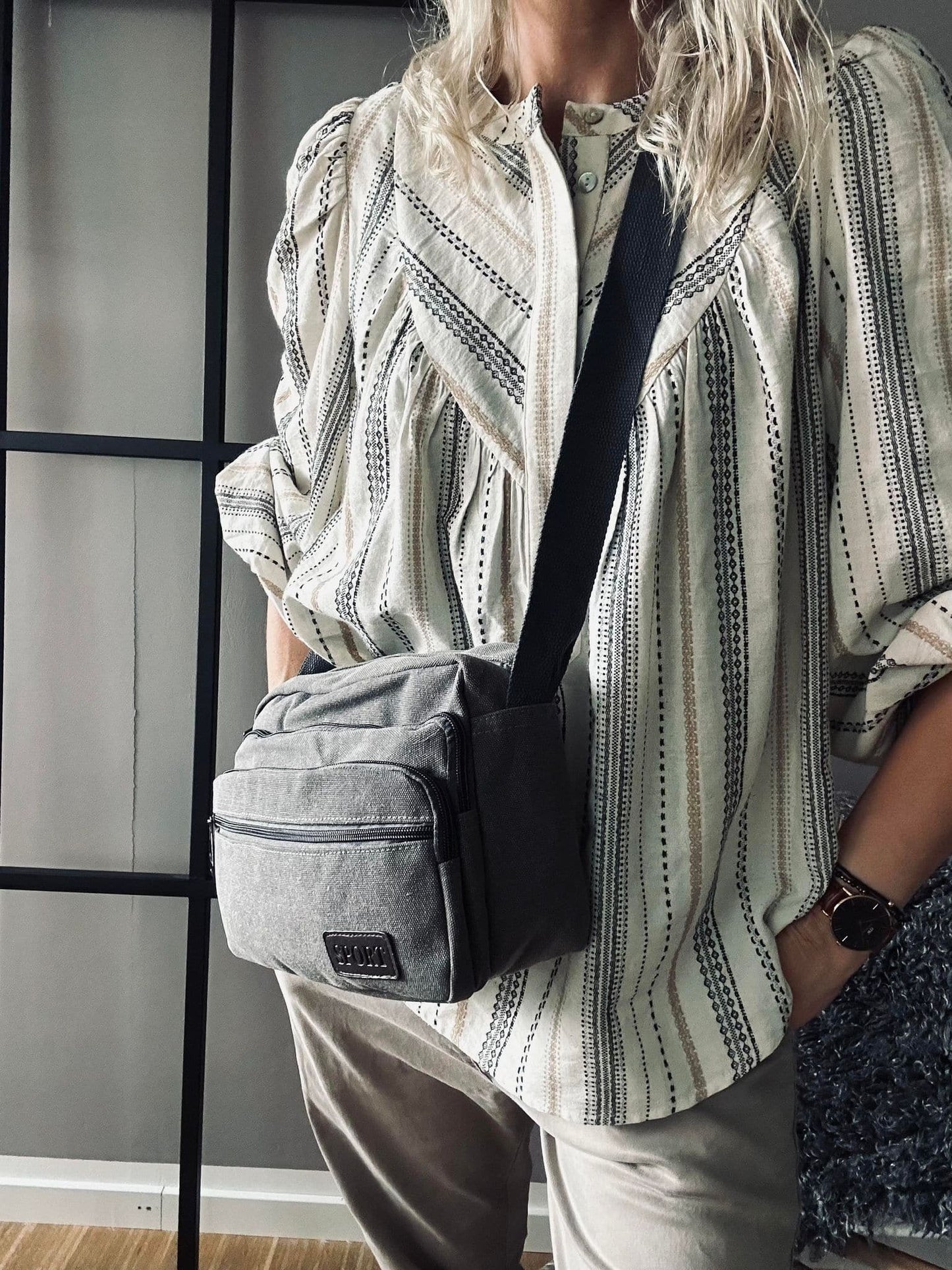 Crossbody Kanvas grå unisex - VIAMAJA.DK