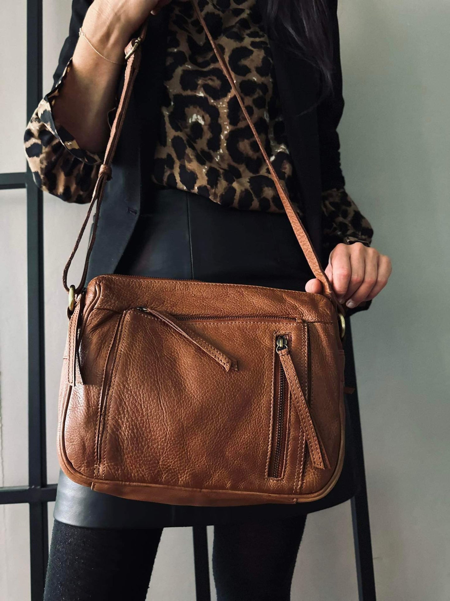 Crossbody Raw Boheme Big – Cognac - VIAMAJA.DK